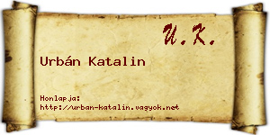 Urbán Katalin névjegykártya